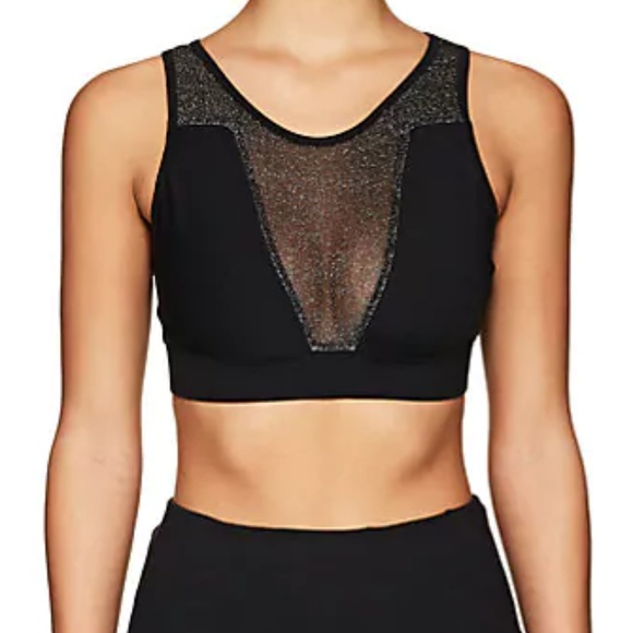 Electric Yoga Tops - Electric Yoga Black Mesh Activewear Crop Top Sz S